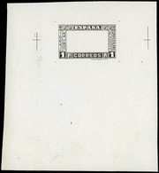 Año 1937 - Prueba De Centro 1 Ptas. Negro. No Catalogada. Rara Pieza - Unused Stamps