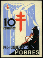 Año 1937 - Proyecto No Adoptado “pro Tuberculosos Pobres” Valor 10 Cts. Impreso En Papel 46 X 62 Mm - Unused Stamps