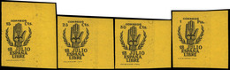 Ed. * 851/4 - 1938.Serie Completa En Pruebas S/D Sobre Papel Amarillo.Preciosa Y Muy Rara Serie No Reseñada - Neufs