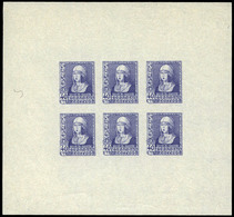 Galvez 3557 - Prueba Del Reporte Litográfico En HB De 6 Sellos S/D Y Con Goma. 40 Cts. Azul. Sin Charnela - Unused Stamps