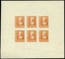 Galvez 3558 - Prueba Del Reporte Litográfico En HB De 6 Sellos S/D Y Con Goma. 40 Cts. Naranja. Sin Charnela - Unused Stamps