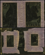 Año 1939 - Lote 2 Fotolitos Realizados En La Imprenta Oliva De Vilanova De Proyecto No Adoptado 160 X 100 Mm - Unused Stamps