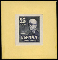 PRUEBA - 1947. Prueba De Punzón. 25 Ptas. Negro. Preciosa Y Muy Rara Pieza No Catalogada - Unused Stamps