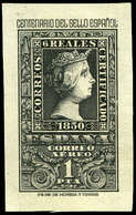 Ed. * 1079 - Centenario. Prueba 1 Ptas Negro. Amplios Márgenes. Impreso En Calcografía. Excepcional Rareza - Lettres & Documents