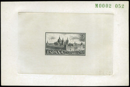 Año 1961 - El Escorial. Prueba De Punzón, Mismo Diseño Nº 1384, Con Valor 3 Ptas. Excepcional Rareza - Lettres & Documents