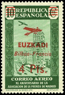 Ed. *** 1/5 EUSKADI - Correo Aereo Bilbao-Francia. Serie Completa. Sin Charnela. Muy Escasa En Esta Condición - Nationalist Issues