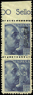 Ed. ** 66 MÁLAGA - Conde Ciano. 75 Cts. En Pareja Vertical. Borde Hoja. Sin Charnela.Un Sello Sin Sobrecarga - Nationalist Issues