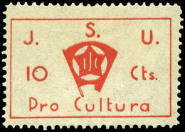 All. * 1518 - J.S.U. Pro Cultura. 10 Cts. Raro. - Spanish Civil War Labels