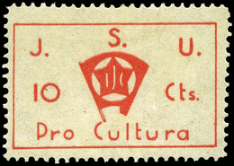 All. * 1518 - J.S.U. Pro Cultura. 10 Cts. Raro. - Viñetas De La Guerra Civil