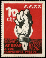 All. * 2281 - Ayudad A Los Campesinos F.E.T.T. 10 Cts. Raro - Spanish Civil War Labels