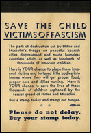 Carnet “Save The Child Victims Of Fascism” Editado Por El Comité Norteamericano Ayuda A La Democracia… - Spanish Civil War Labels