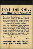 Carnet “Save The Child Victims Of Fascism” Editado Por El Comité Norteamericano Ayuda A La Democracia… - Vignette Della Guerra Civile