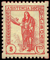 All. * 2 - Almeria. ALBOX. Asistencia Social. 5 Cts. Rojo. Raro - Republican Issues