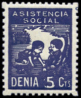 G.G. * 487A - Alicante. DENIA. Asistencia Social. Variedad “5” Retocado. Lujo. Raro - Emissions Républicaines