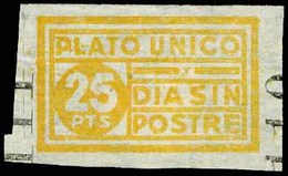All. * 145 - BARCELONA. “Dia Sin Postre. 25 Ptas.” Amarillo, (final Serie). Muy Raro Ejemplar - Emissions Républicaines