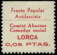 All. ** 27 - Murcia. LORCA. “Frente Popular Antifascista. 0’05 Ptas.” Raro Modelo.Sin Charnela - Republican Issues