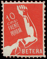 All. ** 9 - Valencia. BÉTERA. “Frente Popular 10 Cts.” Rojo. Sin Charnela. Muy Raro - Emissions Républicaines