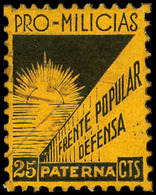 All. * 3 - Valencia. PATERNA. “Pro Milicias- Frente Popular. Defensa. 25 Cts.” Amarillo. Raro - Republikanische Ausgaben