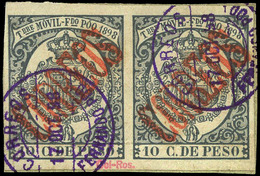 Ed. 0 44D Pareja - 1898.Póliza Habilitada.Muy Rara Pieza En Esta Condición.Cert. GRAUS.Cat.++1.050€ - Fernando Po