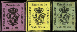 Ed. * 6/8 Telégrafos Municipales - 1887. “Cabo Rojo” Serie Completa 3 Valores En Nuevo, Sin Goma… - Porto Rico