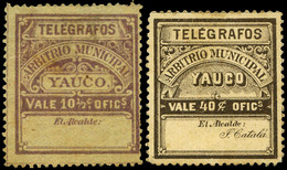 Ed. * 61-62 Telégrafos Municipales - 1888. “Yauco”. 2 Valores Sin Goma. Buena Conservación Para Estos Sellos - Porto Rico