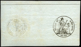 Alemany 17 - 1860. Pólizas. 40 Mils. Sello Entero Con Goma Original. Raro En Esta Condición - Revenue Stamps
