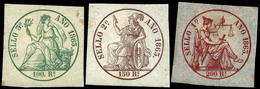 Alemany 34/42 - 1863. Pólizas. 9 Valores En Diversos Colores. Serie Completa. Goma Original. Rara En Esta Condición - Revenue Stamps