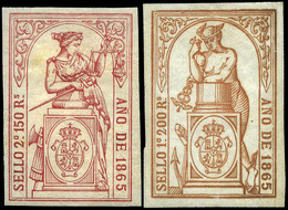 Alemany 52/60 - 1865. Pólizas. 9 Valores En Diversos Colores. Serie Completa. Goma Original. Rara En Esta Condición - Revenue Stamps