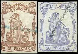 Alemany 150/3+158+160 - 1874. Pólizas.6 Valores Con Sobrecarga “Impuesto De Guerra. 50 P%” - Fiscali