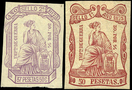 Alemany 168/71 - 1875. Pólizas. 4 Valores. Final De Serie (desde 15 Ptas. Hasta 50 Ptas). Goma Original. Raro Conjunto - Revenue Stamps