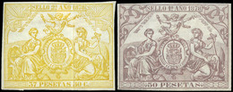 Alemany 195/205 - 1878. Pólizas. 11 Valores. Colores Diversos. Serie Completa. Goma Original. Rara En Esta Condición - Revenue Stamps