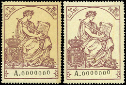 Alemany 545/61 - 1908. Pólizas. 10 Valores (Alegoria De La Justicia) Con Numeración Ceros… - Revenue Stamps