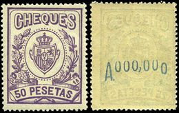 Alemany 1+2/15 - 1913/1926. Cheques. 15 Valores En Diversos Colores, Con Numeración A.000.000 Al Dorso… - Revenue Stamps