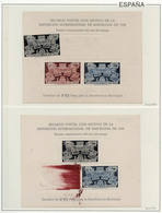 Barcelona 1945 - NE31/NE32. Hojas Bloque No Emitidas. Conjunto Diversas Variedad Montadas En Hojas De Album - Collezioni