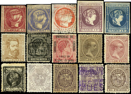 Filipinas 1854/1898 - Colección Montada En Hojas Album Edifil, Completa + 85%.Sellos En Nuevo Y Usado - Collections