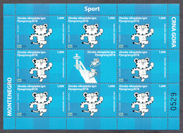 Montenegro 2018 Winter Olympic Games PyeongChang, South Korea, Tiger, Mini Sheet MNH - Winter 2018: Pyeongchang