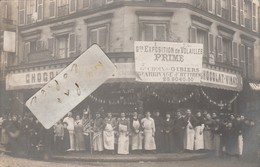 PARIS  18ème  - Commerce Situé à L'angle De La Rue Ramey Et  De La Rue Nicolet ( Carte Photo  ) -  Pub Chocolat -Vinay - Arrondissement: 18