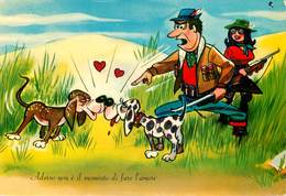 Sports - Chasse - Chasseurs - Chasseur - Humour - Humoristique - Chiens - Chien - Dogs - Dog - Italie - Carte Italienne - Chasse
