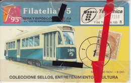 TARJETA DE UN TREN  FILATELIA'95 NUEVA Y TIRAJE 6100   (SELLO-STAMP) TRANVIA - Stamps & Coins