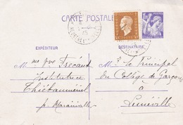 THIEBAUMENIL - MEURTHE & MOSELLE - (54) - ENTIER POSTAL + TIMBRE 1945. - Overprinter Postcards (before 1995)