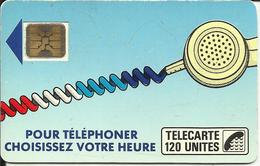 Télécarte 120 U , FRANCE TELECOM , CORDONS , Pour Téléphoner Choisissez Votre Heure , Voir Scans - Cordons'