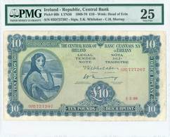 IRELAND 10 POUNDS PUND 1969 PMG 25 VF "free Shipping Via Registered Air Mail" - Irlanda