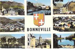 ** Lot De 2 Cartes ** 74 - BONNEVILLE : Multivues Colorisées - CPSM Dentelée Format CPA - Haute Savoie - Bonneville