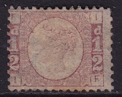 G.B. 1870 Queen Victoria WM Halfpenny (9) ½ D Rose Plate 11 SG 48 MH - Unused Stamps