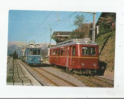 EN GARE DE GRYON 14 4 1979. B V B 31403 CH. TRAM Be 2/2 9 (SWS MFO 1915) EX ZURICH N° 1225 ET BD He  2/4 24 (1941) - Gryon