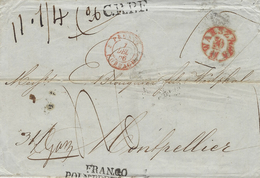 1846- Letter From Warszawa  To Montpellier ( France )  C.R.P.F. Black  + Several Postages - ...-1860 Vorphilatelie