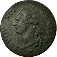 Monnaie, France, Louis XVI, Sol Ou Sou, Sol, 1791, Paris, TTB, Cuivre - 1774-1791 Luigi XVI