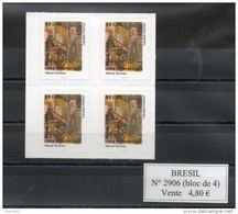 Bresil. Oeuvre Disparue. Marcel Gontrau. Bloc De 4 - Unused Stamps