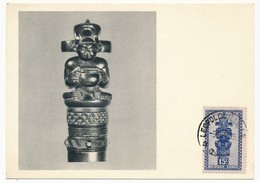 Congo Belge -Carte Maximum (Plasmarine) - 15c Art Indigène, Couvercle De Tabatière - Léopoldville 1952 - Covers & Documents