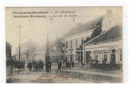 St-Lievens-Hautem De Schoolstraat  - Hauthem-St-Lievin  La Rue De L'école 1906 - Sint-Lievens-Houtem